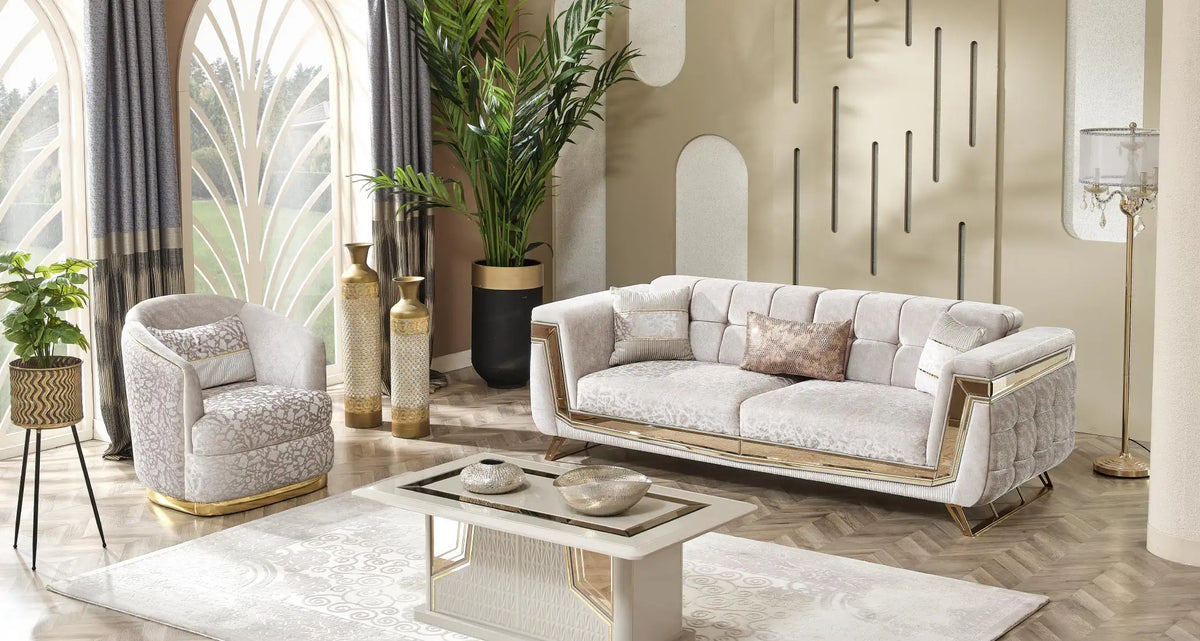 Fotoliu fix de Lux Milano, Gold – Maxinova (imaginea 2)