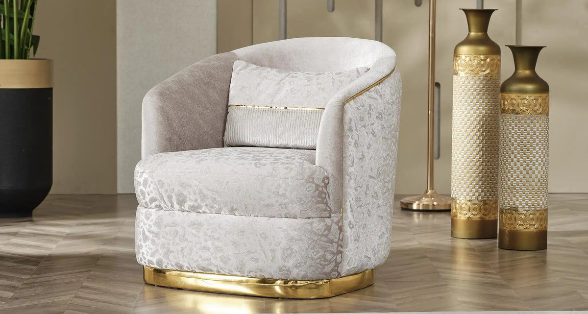 Fotoliu fix de Lux Milano, Gold – Maxinova (imaginea 1)