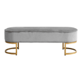 Banca de design MIRILA NEW, tesatura de catifea gri/crom auriu