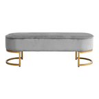 Banca de design MIRILA NEW, tesatura de catifea gri/crom auriu