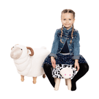 Taburet MOLLY, alb / negru / natural