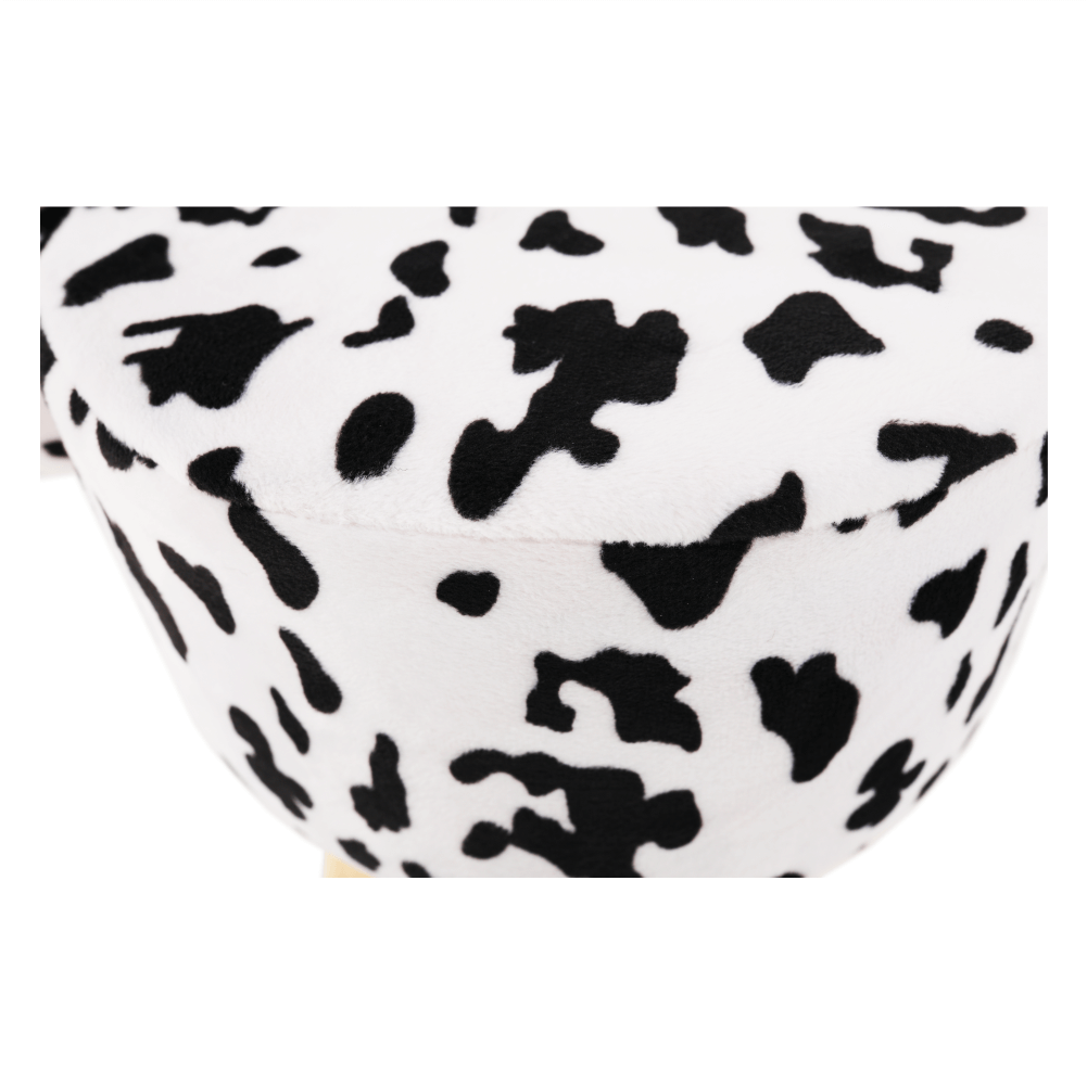 Taburet MOLLY, alb / negru / natural
