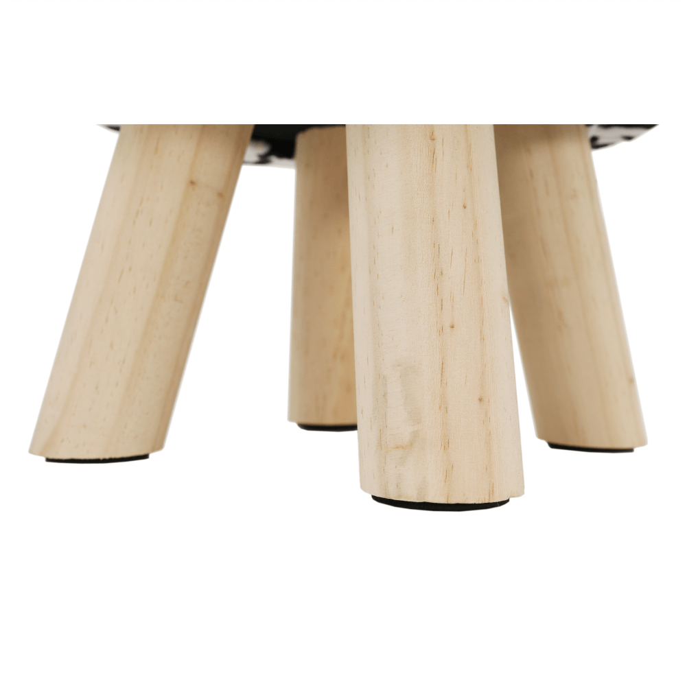 Taburet MOLLY, alb / negru / natural