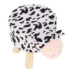 Taburet MOLLY, alb / negru / natural