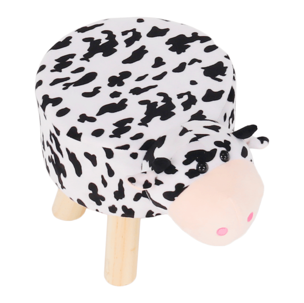 Taburet MOLLY, alb / negru / natural
