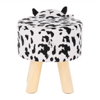 Taburet MOLLY, alb / negru / natural