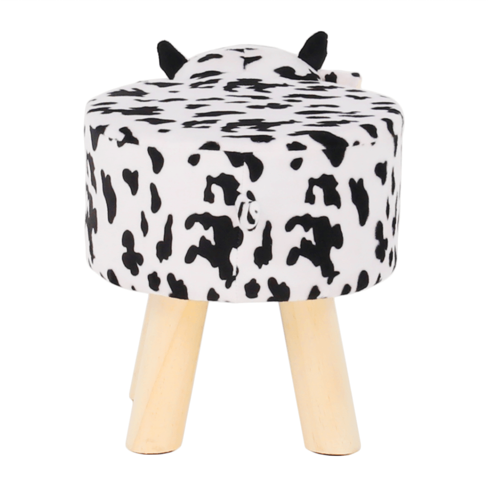 Taburet MOLLY, alb / negru / natural