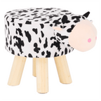 Taburet MOLLY, alb / negru / natural