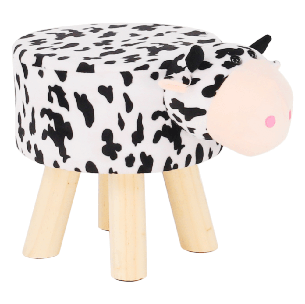 Taburet MOLLY, alb / negru / natural
