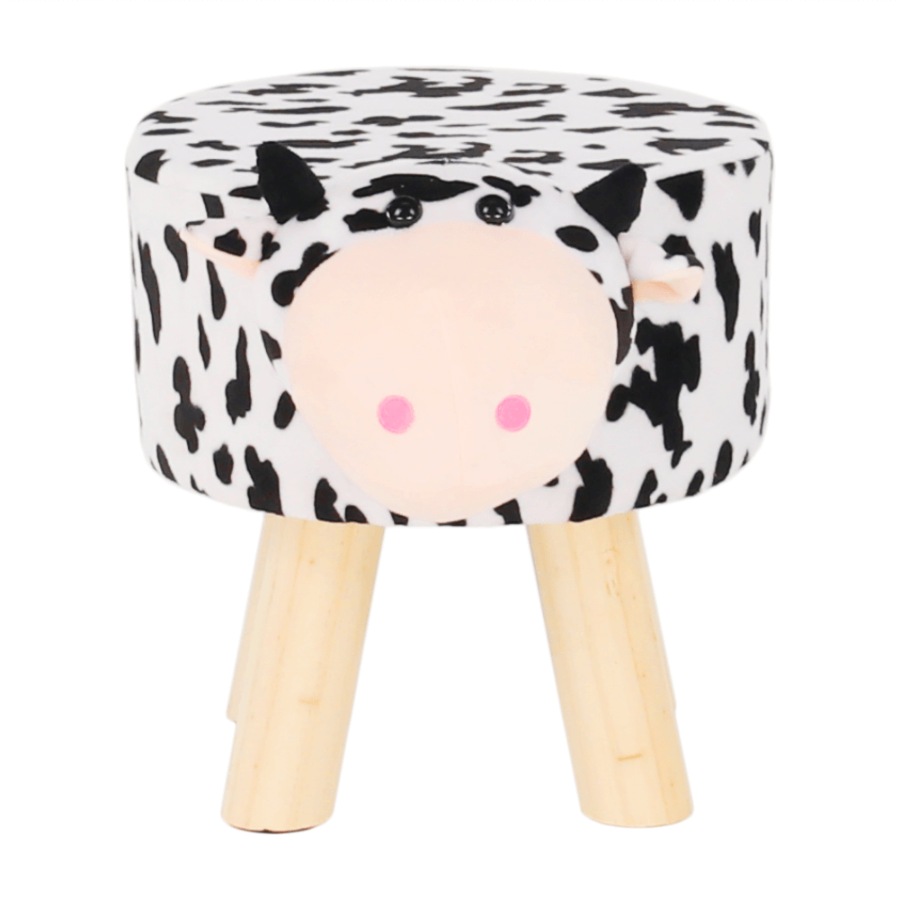 Taburet MOLLY, alb / negru / natural