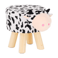 Taburet MOLLY, alb / negru / natural