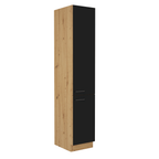 Dulap pentru produse alimentare MONRO 40 DK-210 2F, negru mat/stejar artizan