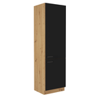 Dulap pentru produse alimentare MONRO 60 DK-210 2F, negru mat/stejar artizan