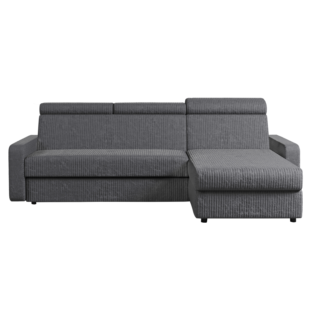 Set canapea de colt MORA ROH, gri, pe dreapta