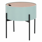 Taburet cu spatiu de depozitare MOSAI, neo menta/natural/negru