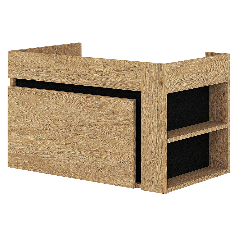 Mobilier baie MOURO, stejar auriu / negru