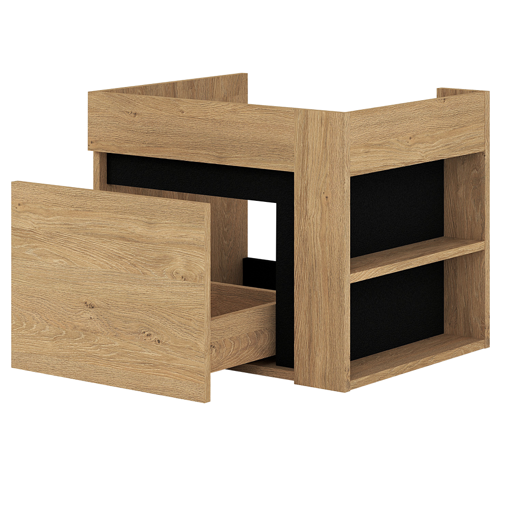 Mobilier baie MOURO, stejar auriu / negru