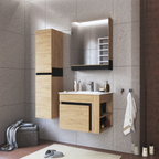 Mobilier baie MOURO, stejar auriu / negru