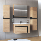 Mobilier baie MOURO, stejar auriu / negru