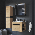 Mobilier baie MOURO, stejar auriu / negru