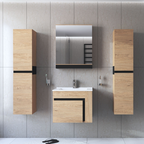 Mobilier baie MOURO, stejar auriu / negru