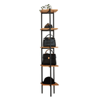 Raft in stil industrial MULIN, negru/salcam