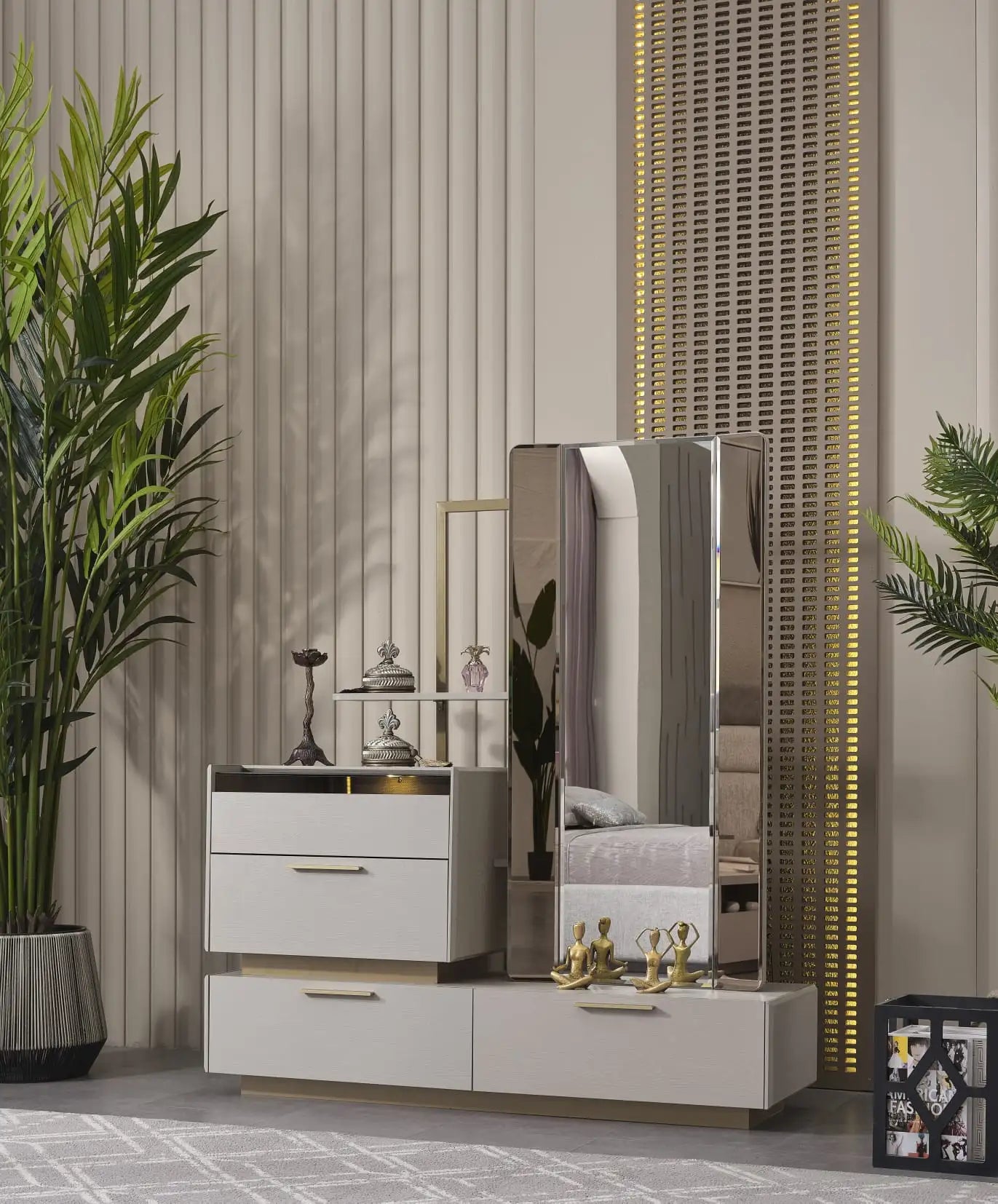 Set dormitor tapitat Mobilier Napoli, vedere 3
