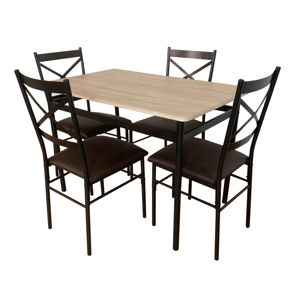 Set dining NAREN, stejar sonoma / negru / maro