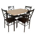 Set de sufragerie 1+4 NAREN, stejar Sonoma/negru/maro