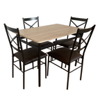 Set de sufragerie 1+4 NAREN, stejar Sonoma/negru/maro