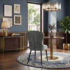 Scaun tapitat living din si picioare metalice, vedere 4