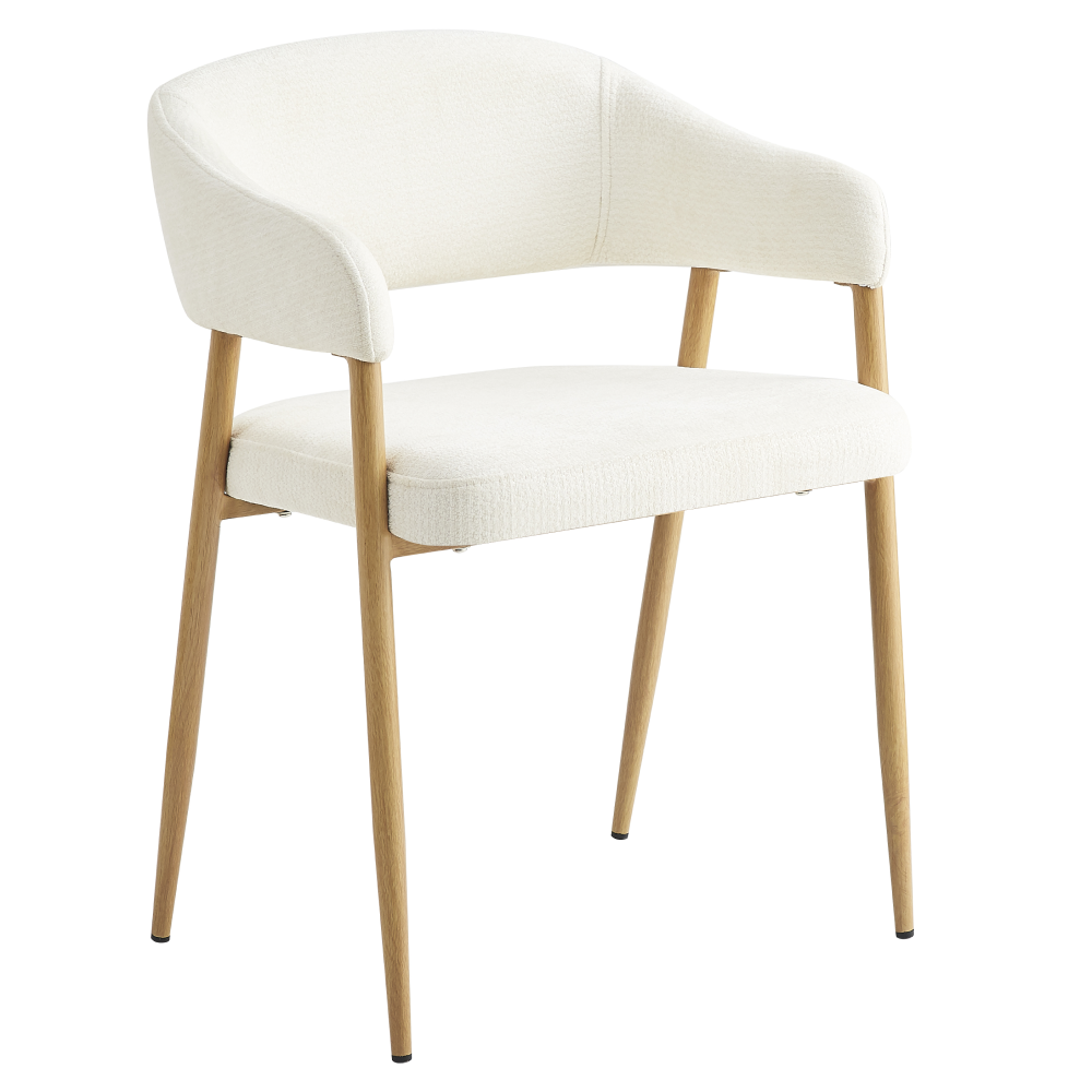 Fotoliu de sufragerie de design NIZAR TYP 1, crem/fag