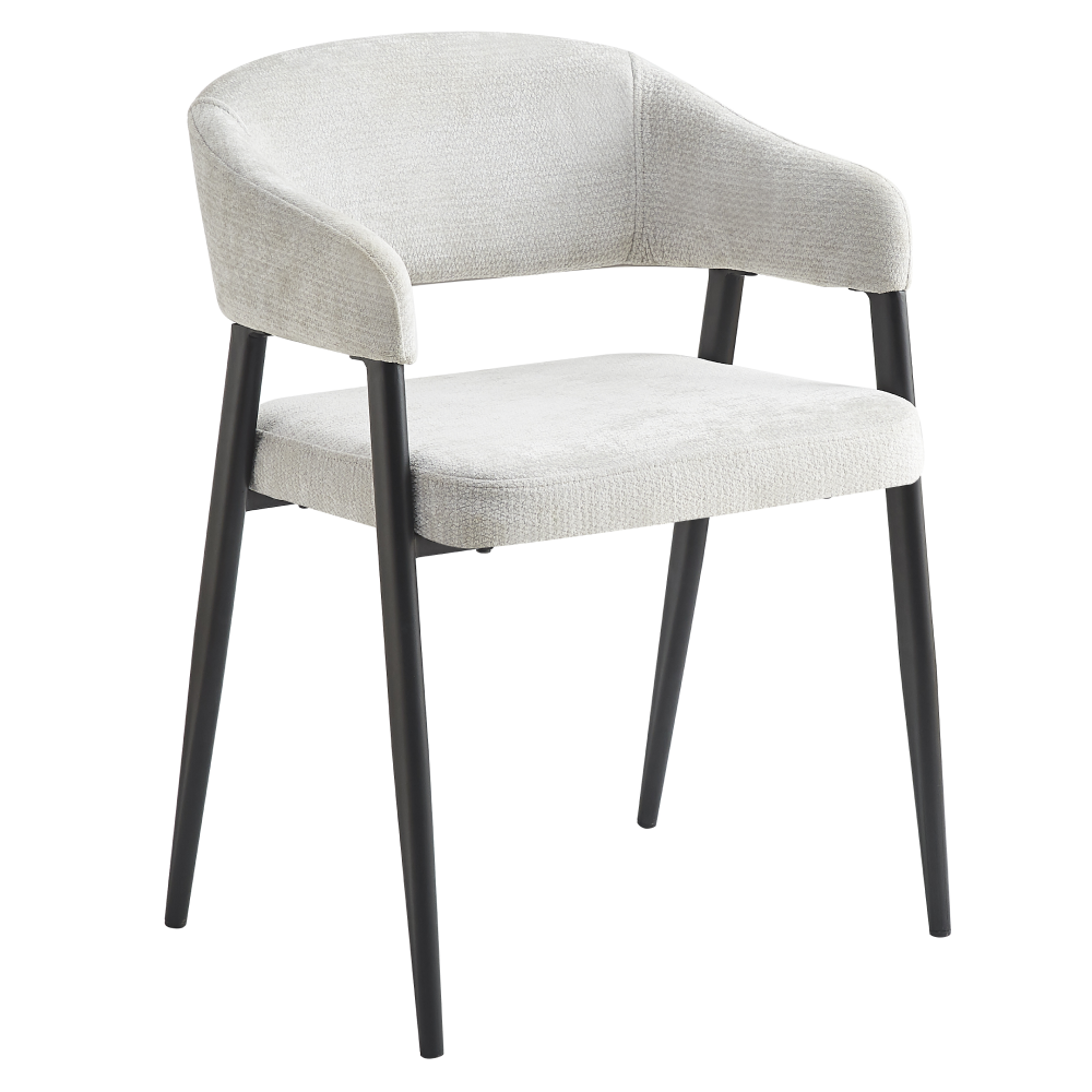 Fotoliu de sufragerie design NIZAR TYP 2, gri deschis/negru
