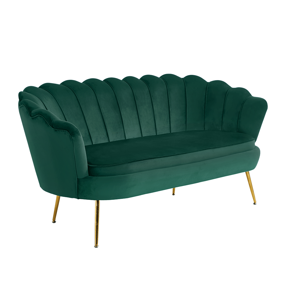 Canapea de lux NOBLIN, 5 locuri, smarald/auriu, Art-deco
