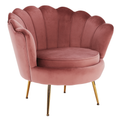Fotoliu in stil Art-deco NOBLIN, catifea Velvet roz/crom auriu