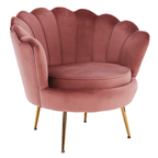 Fotoliu in stil Art-deco NOBLIN, catifea Velvet roz/crom auriu