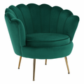 Fotoliu in stil Art-deco NOBLIN, catifea Velvet smarald/crom auriu