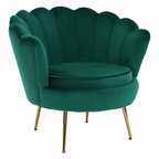 Fotoliu in stil Art-deco NOBLIN, catifea Velvet smarald/crom auriu