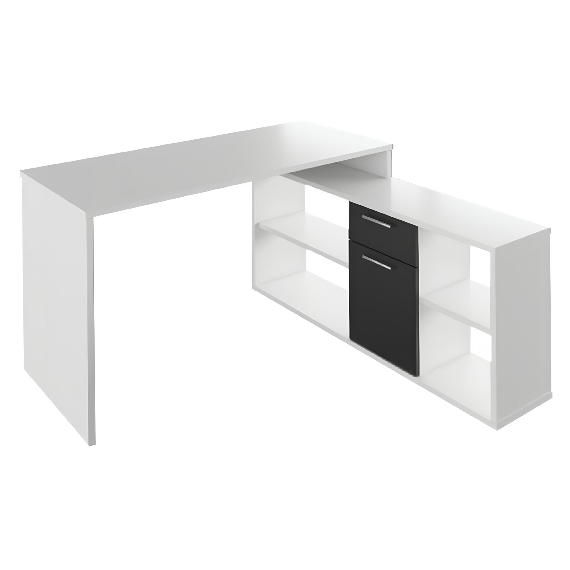 Birou PC NOE, alb / negru