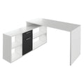 Birou PC NOE, alb / negru