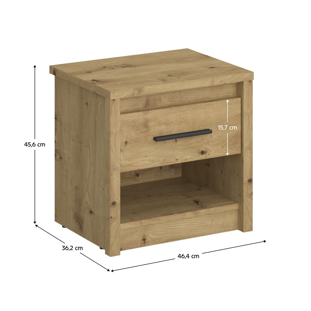 Noptieră dormitor Airon – schiță cu dimensiuni