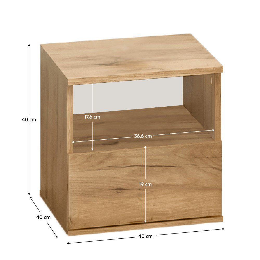 Noptieră dormitor Doli – schiță cu dimensiuni