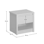 Noptieră dormitor Erodin – schiță cu dimensiuni