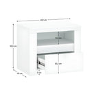 Noptieră dormitor Lindy – schiță cu dimensiuni