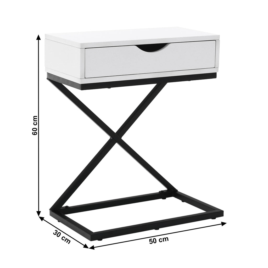 Noptieră dormitor Vired – schiță cu dimensiuni