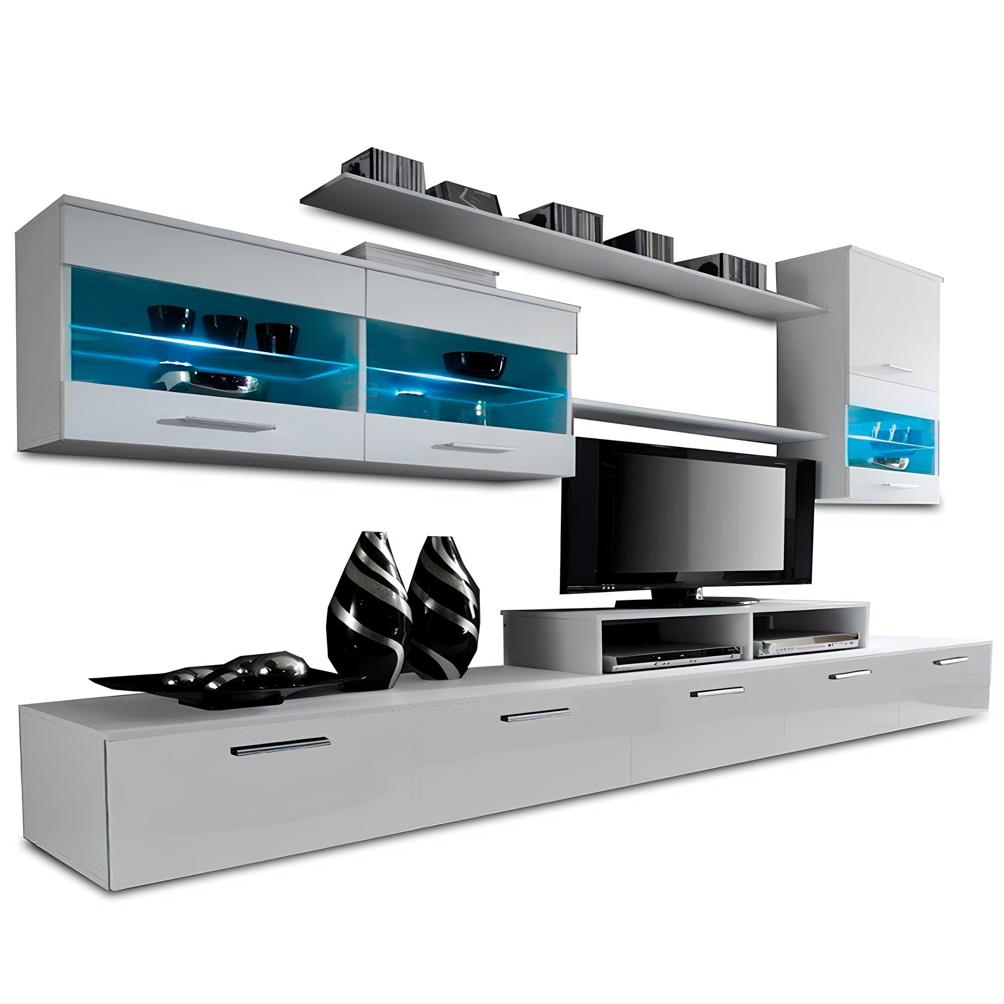 Mobilier living LEO, alb/extra stralucire alba HG