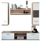Ansamblu living WAW, stejar wotan / alb