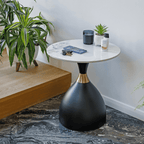 Masuta de cafea ODIS, marmura alb / negru