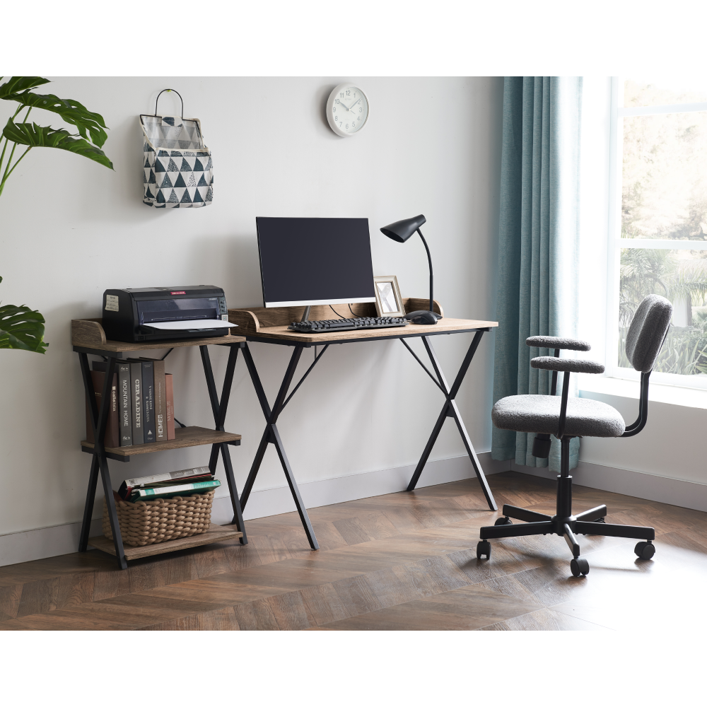 Birou PC OFIS, stejar / negru