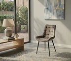 Scaun tapitat living din si picioare metalice, vedere 2